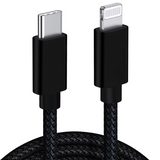 Yonkx 1 Meter 27W 2.5Amp Type-C to iPhone Braided Black Cable